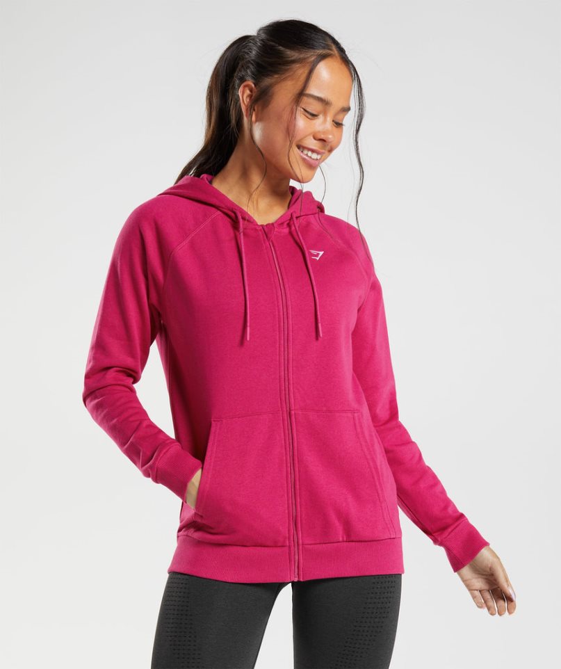 Gymshark Sport Zip Hoodie Damen Fuchsie | AT-50-GTNY