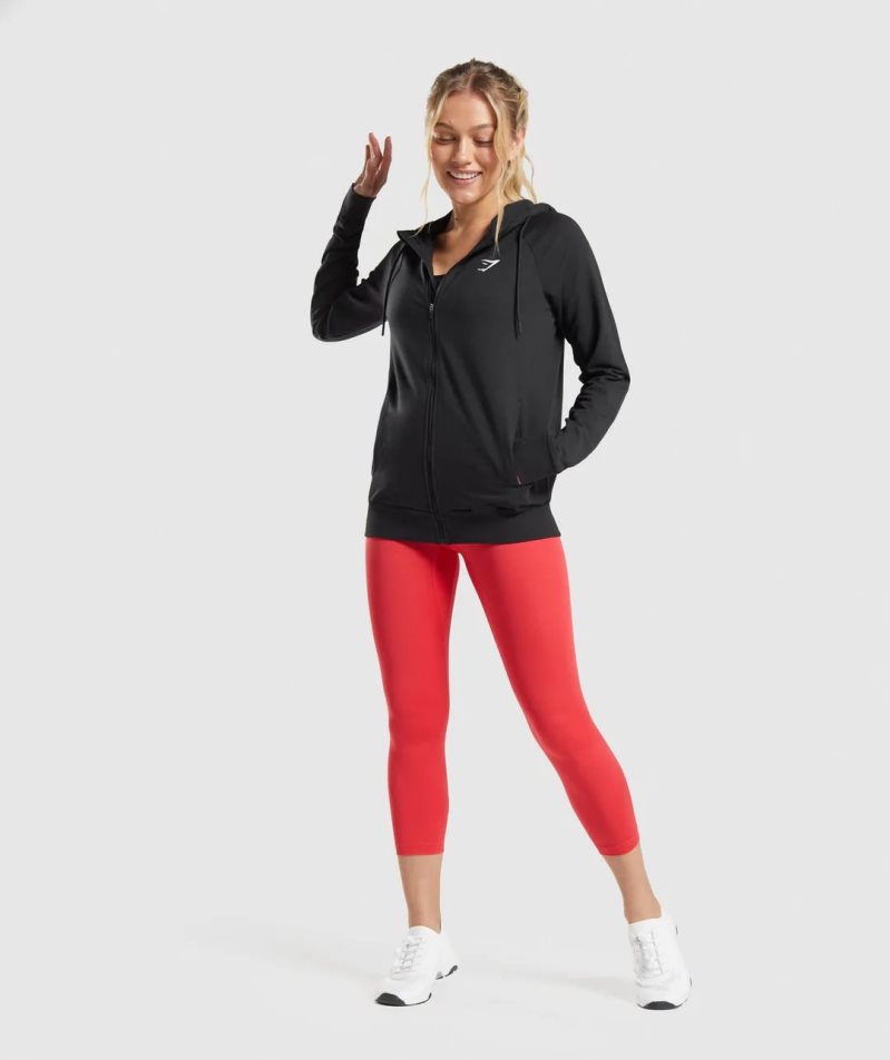 Gymshark Sport Zip Sweatshirts Damen Schwarz | AT-83-FNKH