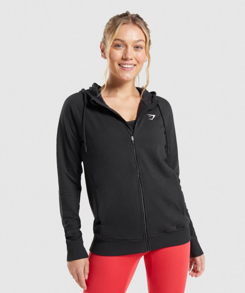 Gymshark Sport Zip Sweatshirts Damen Schwarz | AT-83-FNKH