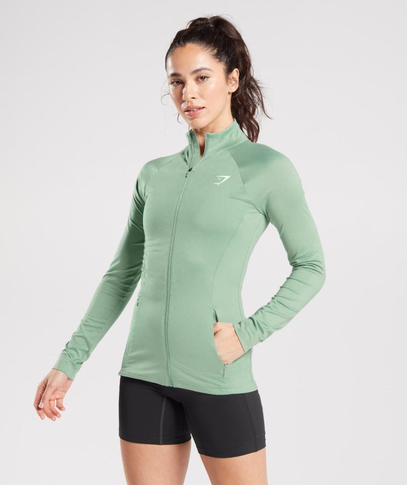 Gymshark Sport Zip Up Jacke Damen Grün | AT-63-GDHN