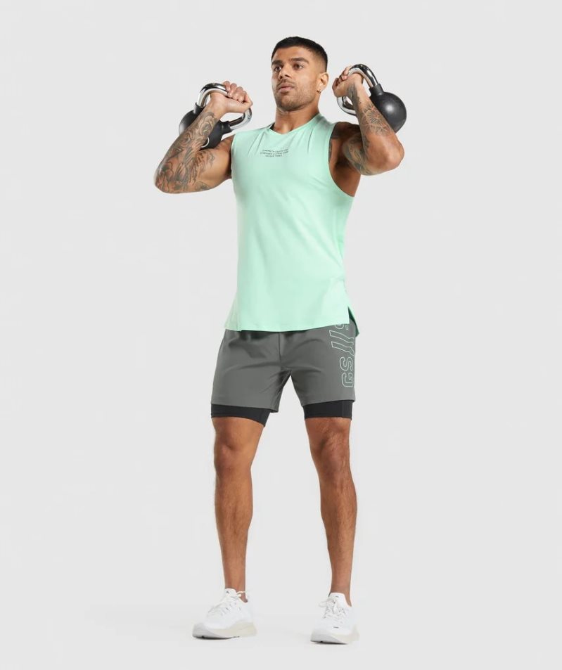 Gymshark Steve Cook Muskelshirt Herren Mintfarben | AT-74-GCBK