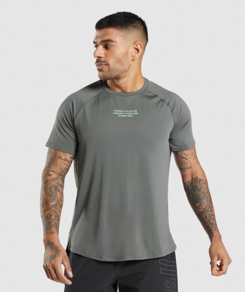 Gymshark Steve Cook T-shirts Herren Grau | AT-47-TSYC