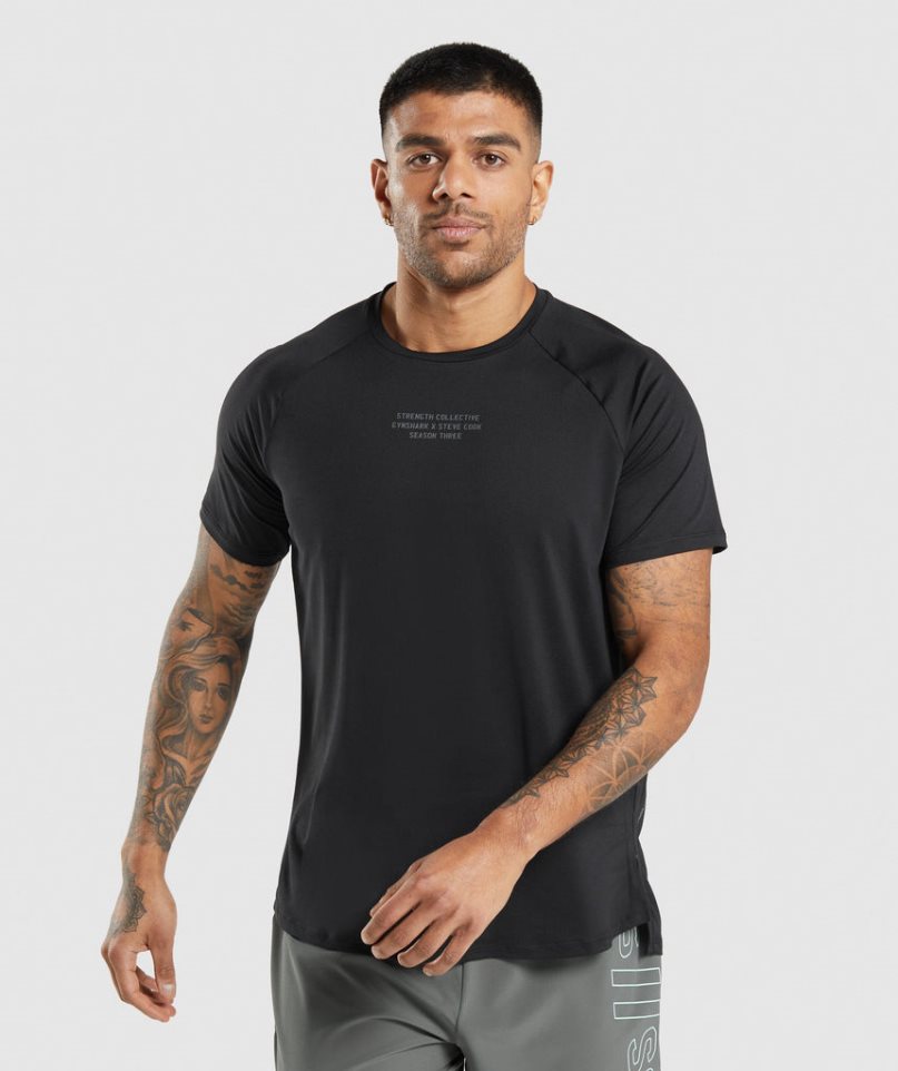 Gymshark Steve Cook T-shirts Herren Schwarz | AT-62-PENL