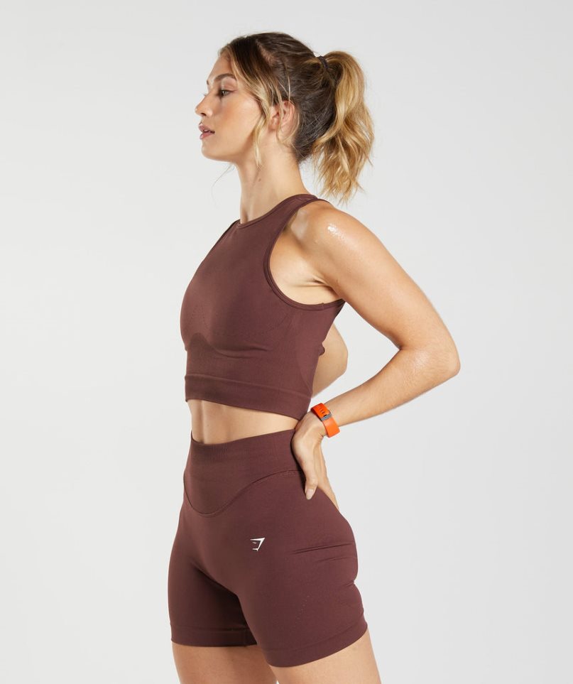 Gymshark Sweat Seamless Midi Muskelshirt Damen Bordeaux | AT-51-WSFE