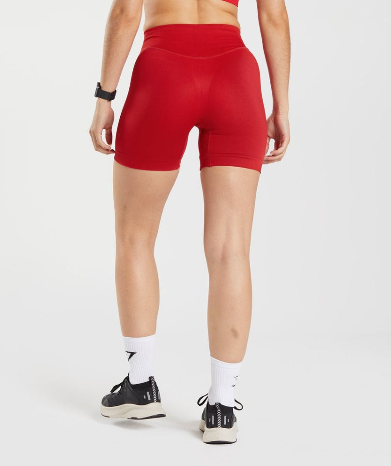 Gymshark Sweat Seamless Sculpt Kurze Hose Damen Rot | AT-87-UXPR