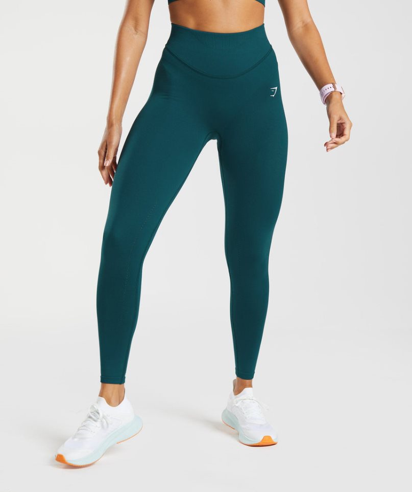 Gymshark Sweat Seamless Sculpt Leggings Damen Türkis | AT-12-MVQH