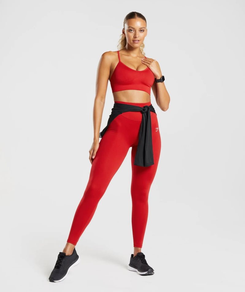 Gymshark Sweat Seamless Sport Bh Damen Rot | AT-61-VDKL