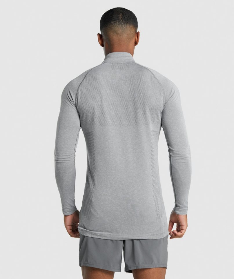 Gymshark Vital Light 1/4 Zip Sweatshirts Herren Hellgrau | AT-57-ULKD