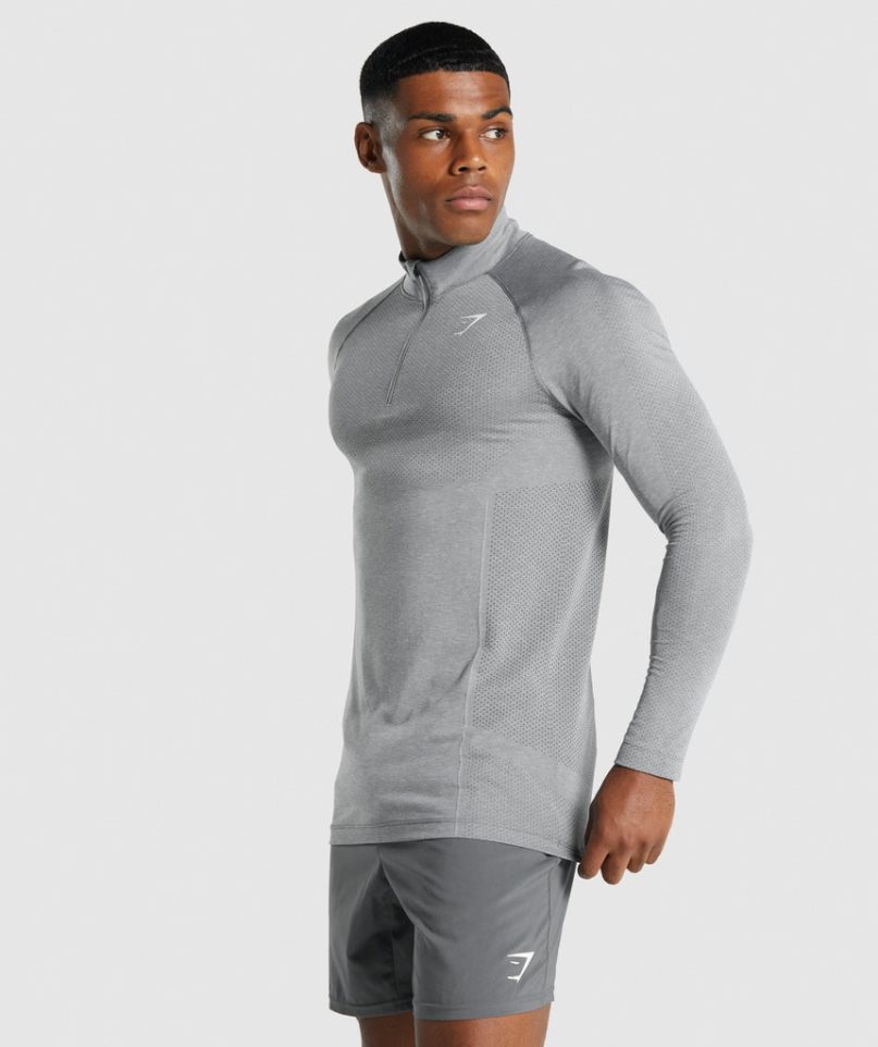 Gymshark Vital Light 1/4 Zip Sweatshirts Herren Hellgrau | AT-57-ULKD