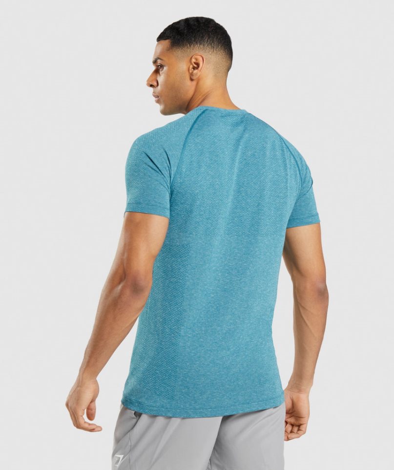 Gymshark Vital Light Seamless T-shirts Herren Türkis | AT-78-MEAX