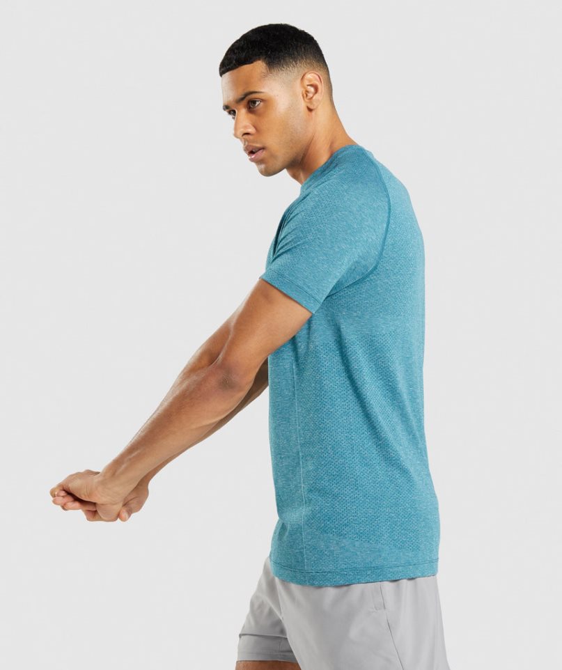 Gymshark Vital Light Seamless T-shirts Herren Türkis | AT-78-MEAX