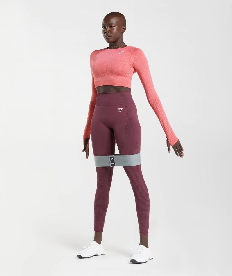 Gymshark Vital Seamless 2.0 Kurz Geschnittene Oberteile Damen Rosa | AT-27-XUFD