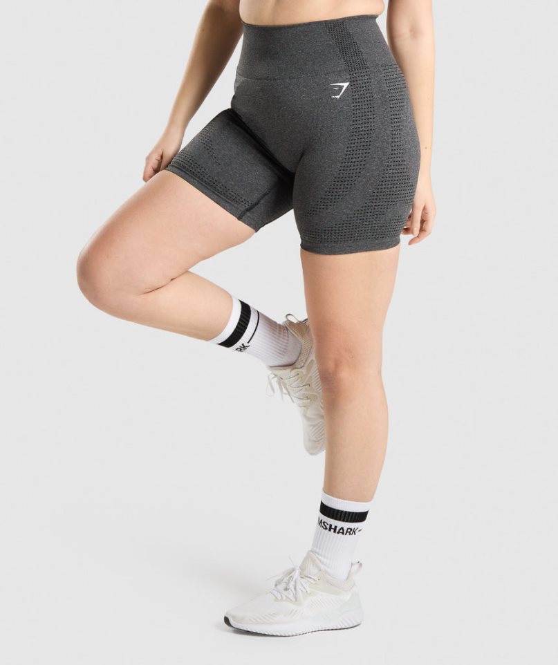 Gymshark Vital Seamless 2.0 Kurze Hose Damen Dunkelgrau | AT-18-NKUF