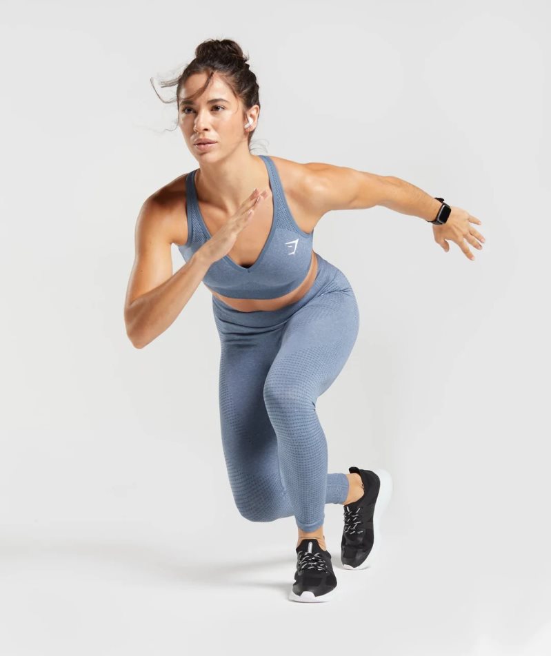 Gymshark Vital Seamless 2.0 Leggings Damen Blau | AT-74-NUDY