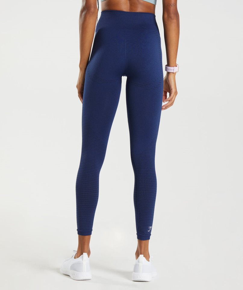 Gymshark Vital Seamless 2.0 Leggings Damen Blau | AT-85-TRNB