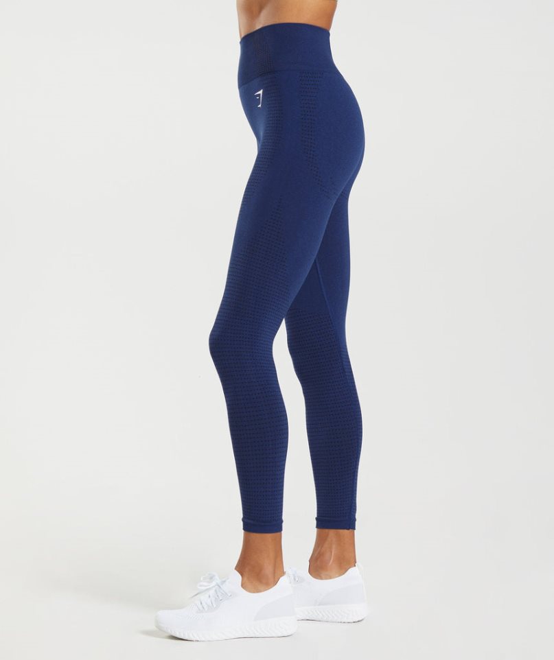 Gymshark Vital Seamless 2.0 Leggings Damen Blau | AT-85-TRNB