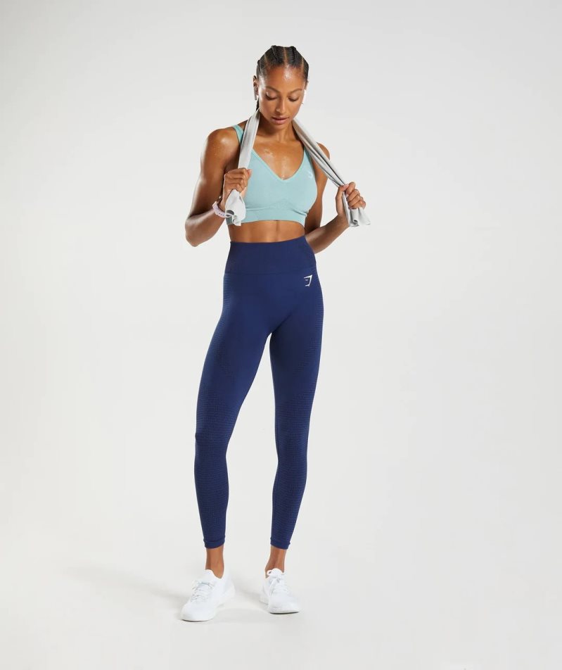 Gymshark Vital Seamless 2.0 Leggings Damen Blau | AT-85-TRNB