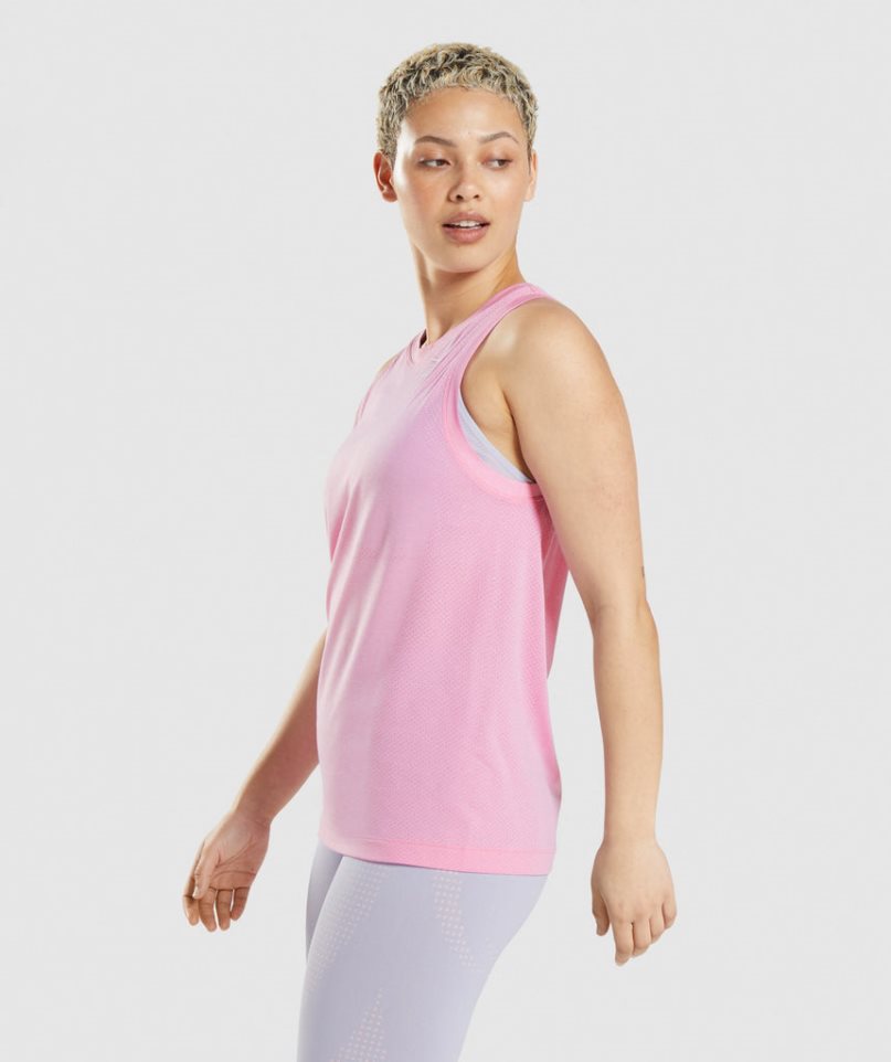 Gymshark Vital Seamless 2.0 Light Loose Muskelshirt Damen Rosa | AT-39-TEUJ