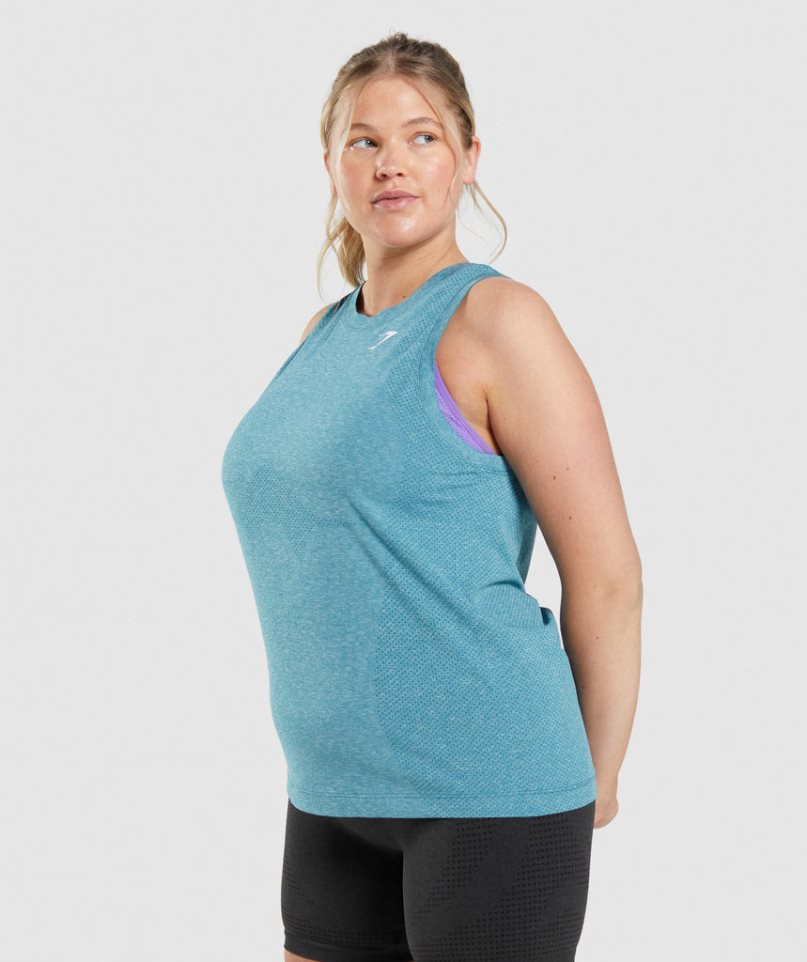 Gymshark Vital Seamless 2.0 Light Muskelshirt Damen Türkis | AT-06-XRSF