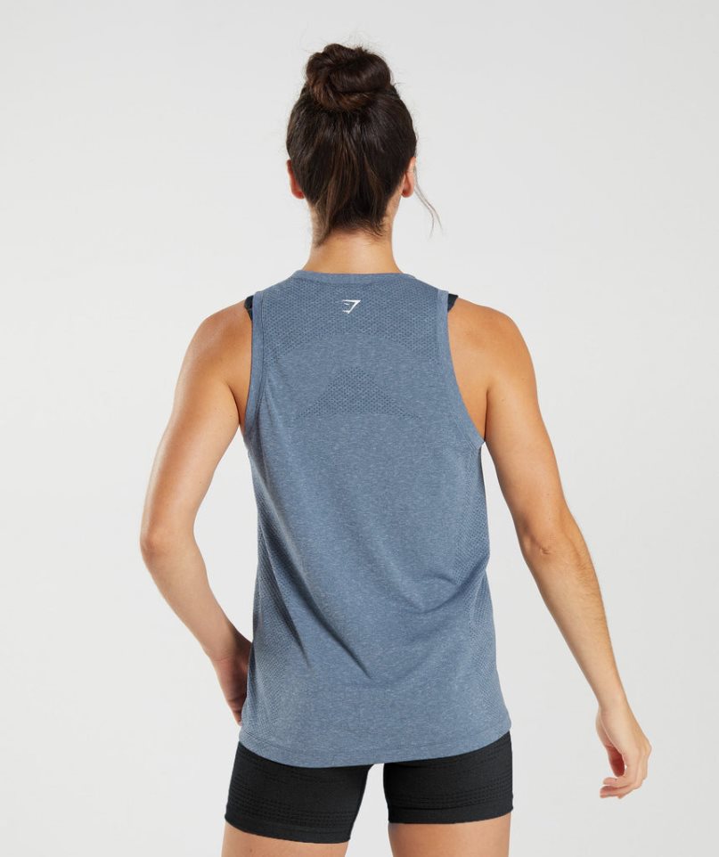 Gymshark Vital Seamless 2.0 Light Muskelshirt Damen Blau | AT-91-UXKN