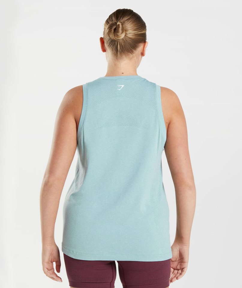 Gymshark Vital Seamless 2.0 Light Muskelshirt Damen Blau | AT-93-ZPVD