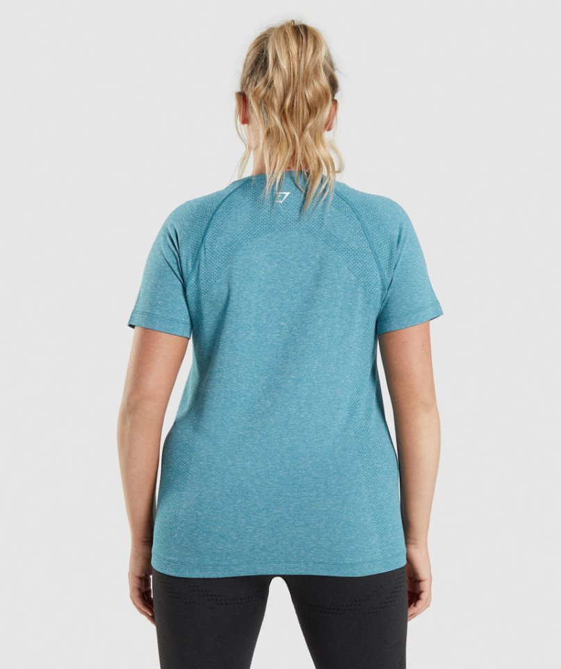 Gymshark Vital Seamless 2.0 Light T-shirts Damen Türkis | AT-81-BWAY