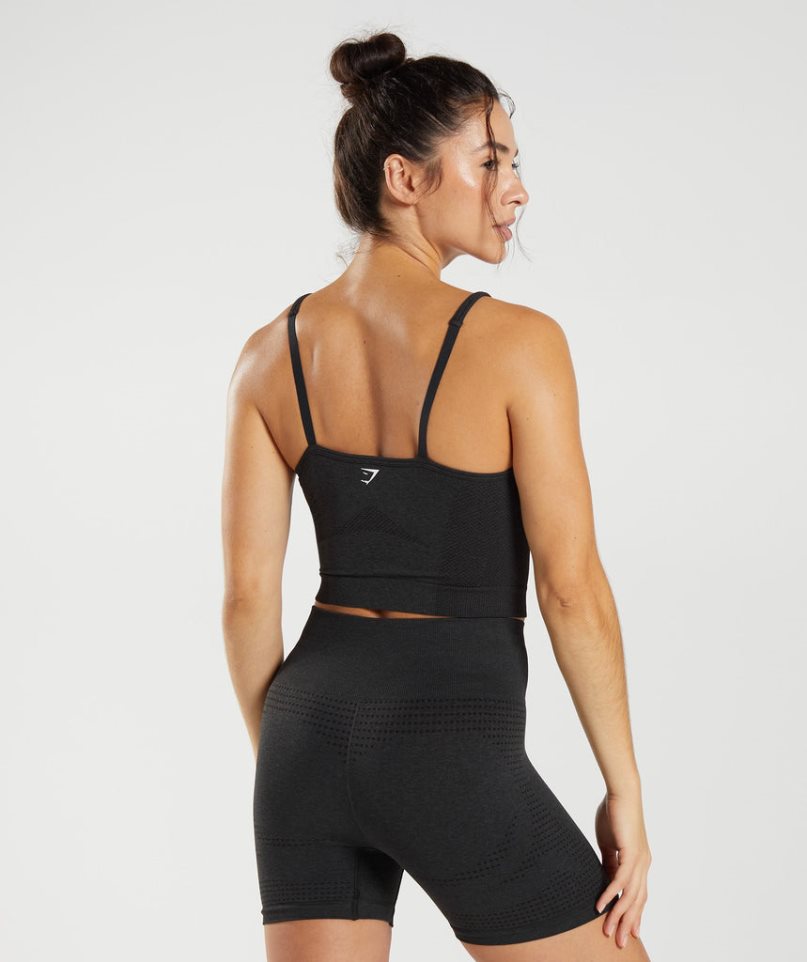 Gymshark Vital Seamless 2.0 Midi Muskelshirt Damen Schwarz | AT-51-VAKT