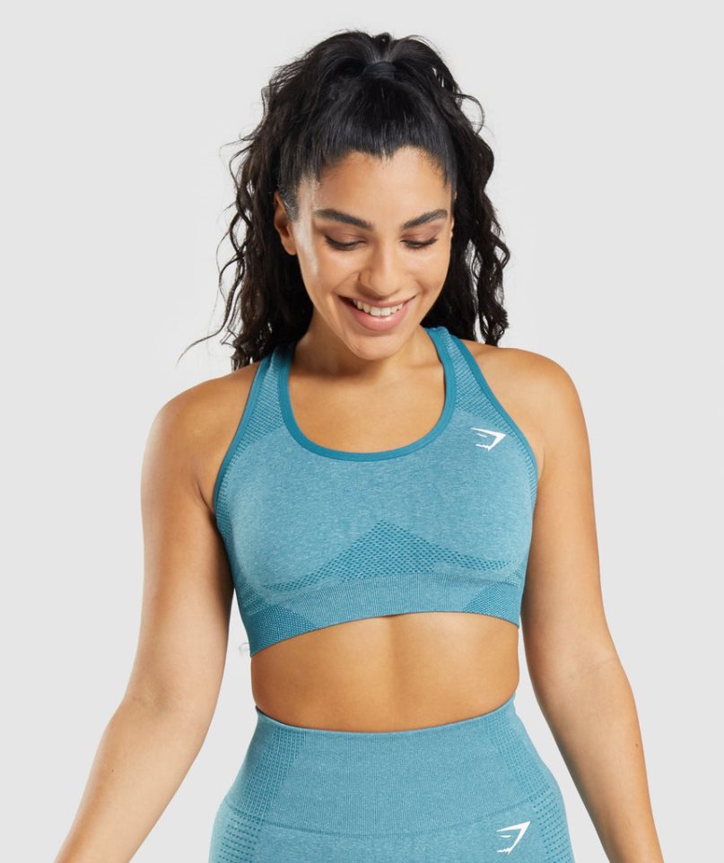 Gymshark Vital Seamless 2.0 Sport Bh Damen Türkis | AT-75-KLBM