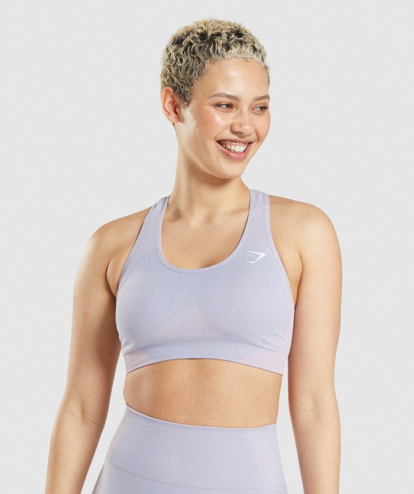 Gymshark Vital Seamless 2.0 Sport Bh Damen Hellblau | AT-85-LUYF