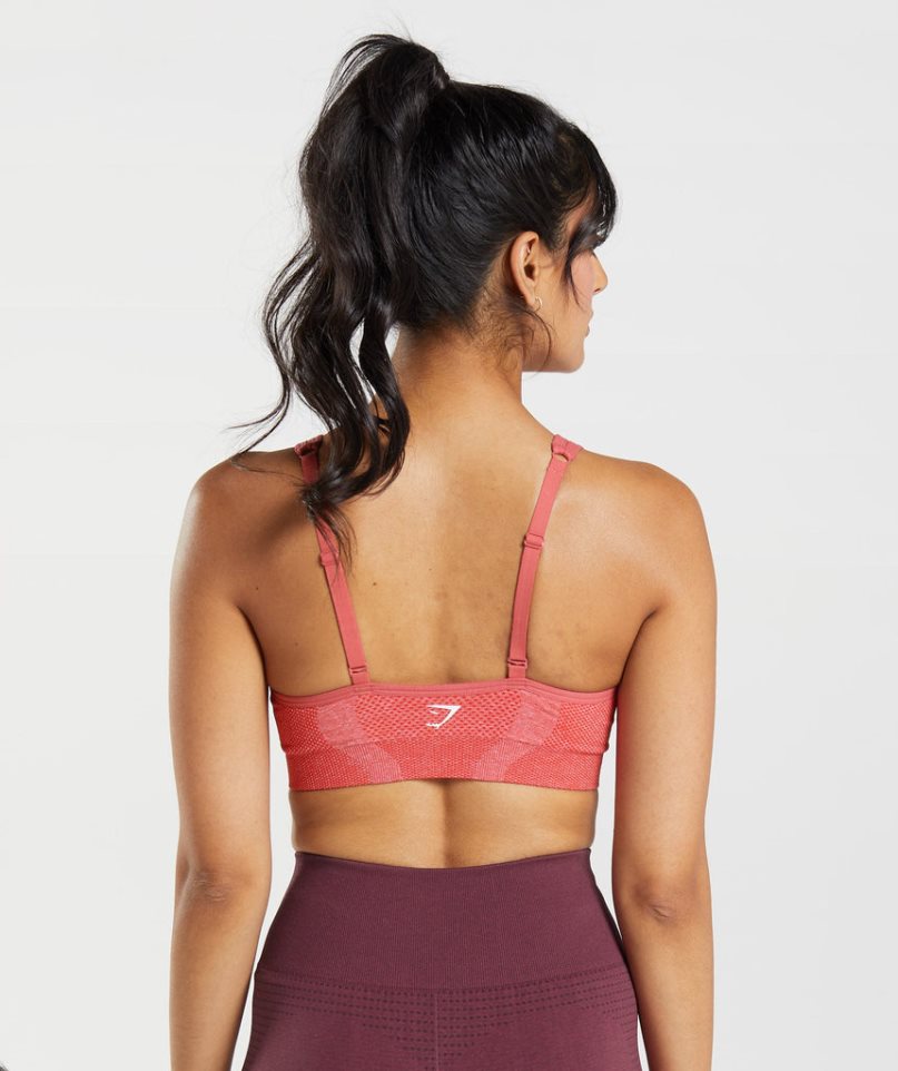 Gymshark Vital Seamless 2.0 V Neck Sport Bh Damen Rosa | AT-37-EDHC