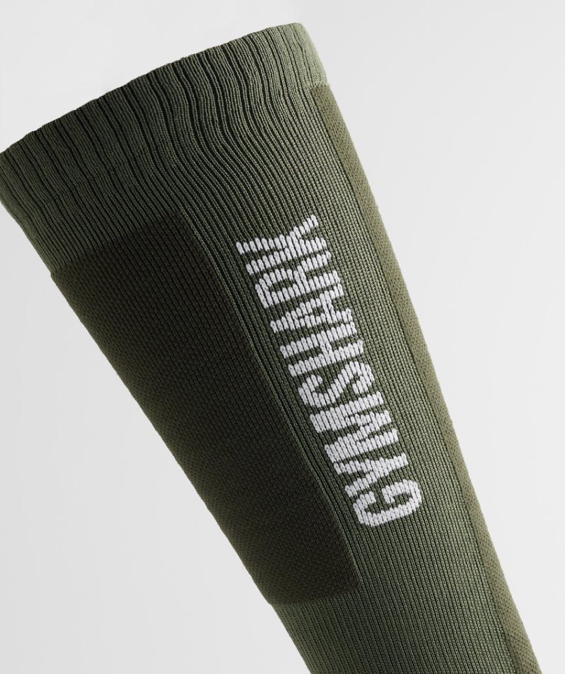 Gymshark Weightlifting Socken Olivgrün | AT-26-EMDU