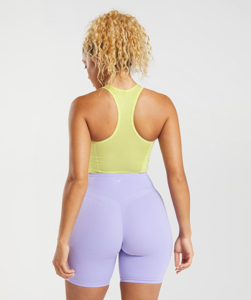 Gymshark Whitney Crop Muskelshirt Damen Gelb | AT-03-LVIH