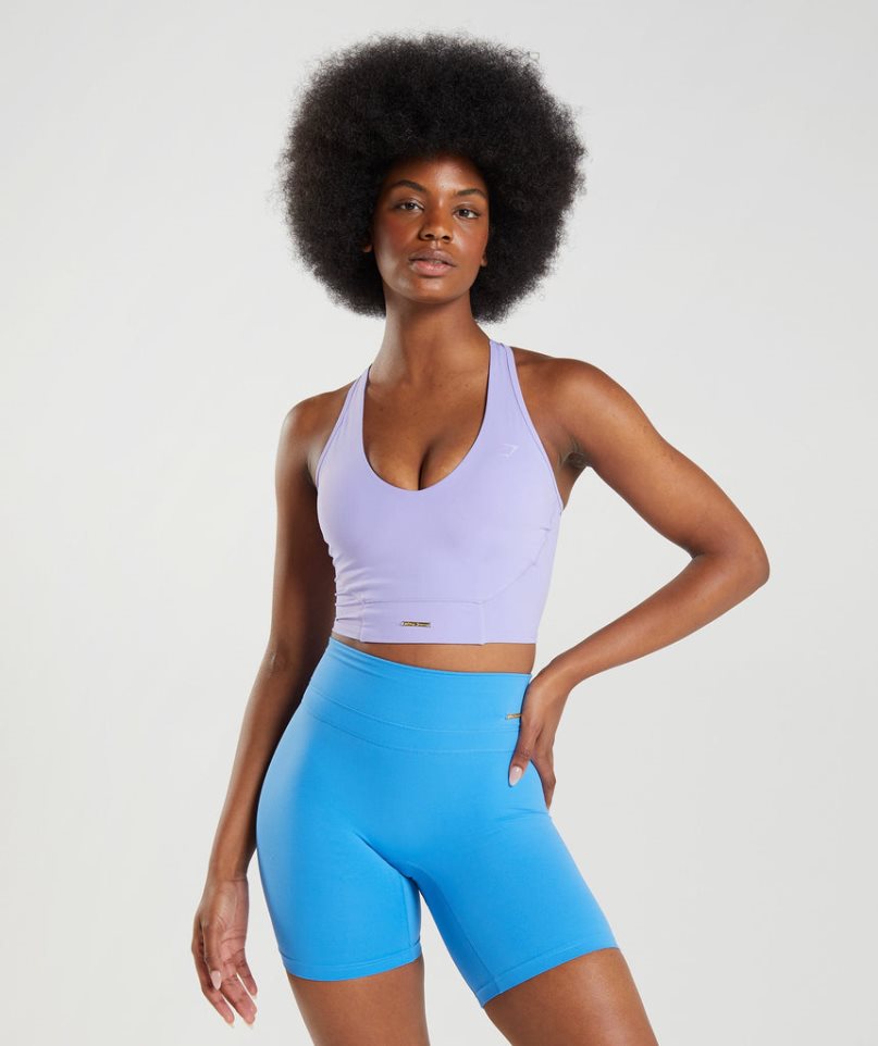 Gymshark Whitney Crop Muskelshirt Damen Lila | AT-36-RSLV