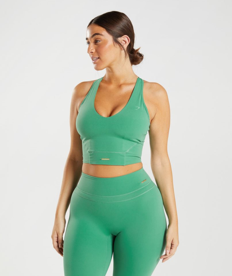 Gymshark Whitney Crop Muskelshirt Damen Grün | AT-97-IRPZ