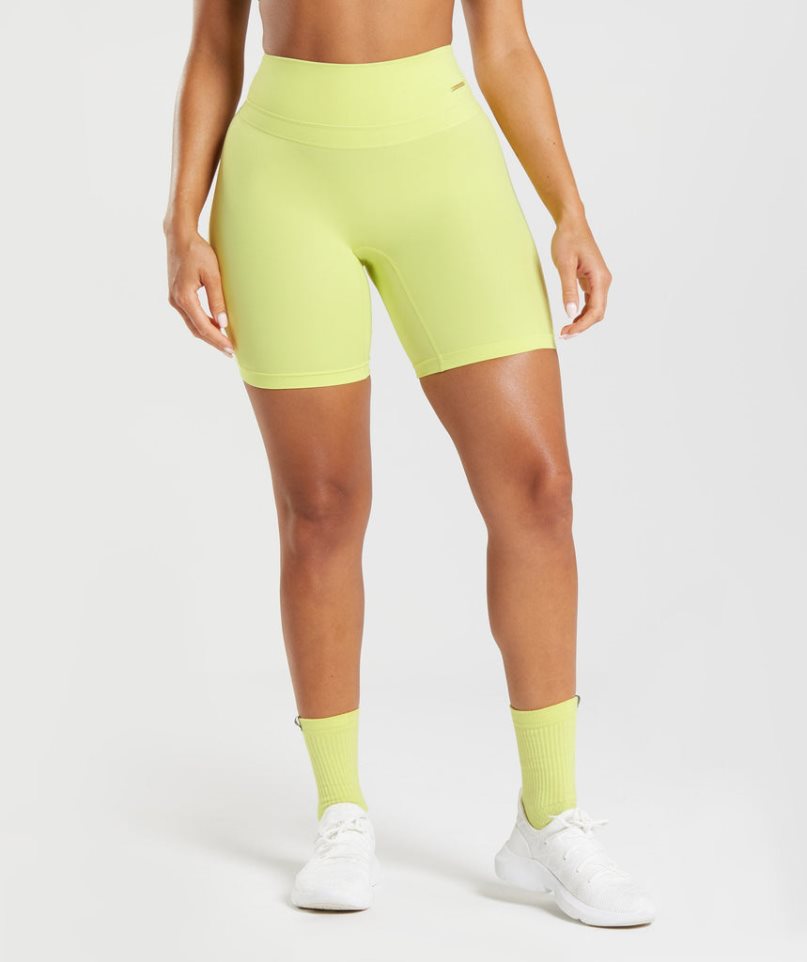 Gymshark Whitney Cycling Kurze Hose Damen Gelb | AT-28-MALZ