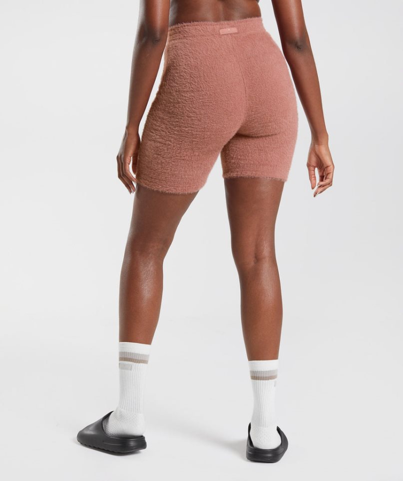 Gymshark Whitney Eyelash Knit Kurze Hose Damen Rosa | AT-31-SPQI