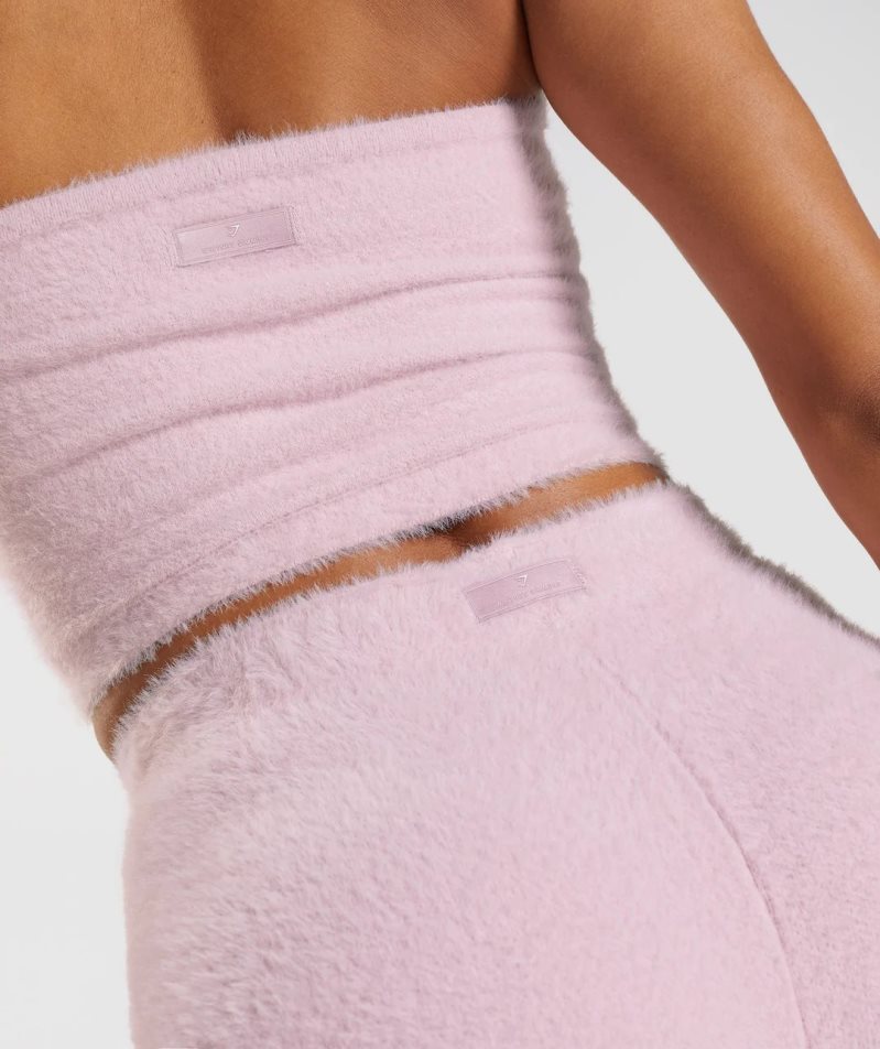 Gymshark Whitney Eyelash Knit Kurze Hose Damen Rosa | AT-64-LBMP