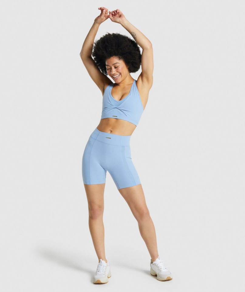 Gymshark Whitney Mesh Kurze Hose Damen Blau | AT-78-XRYE