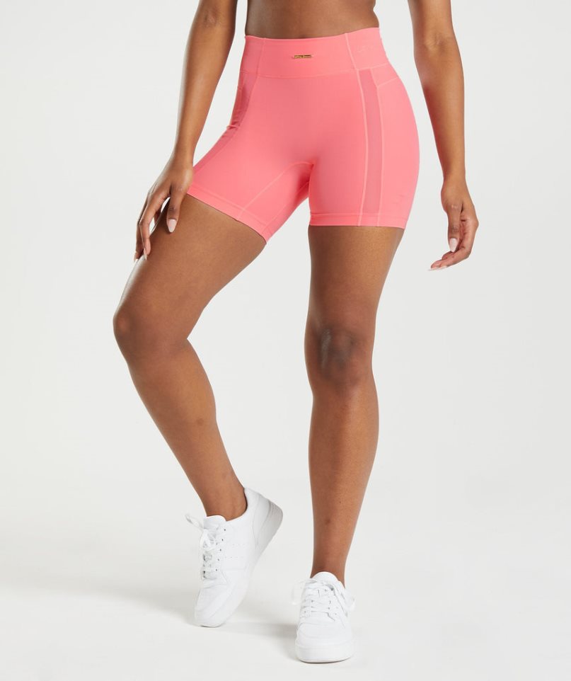 Gymshark Whitney Mesh Kurze Hose Damen Rosa | AT-34-ABFW