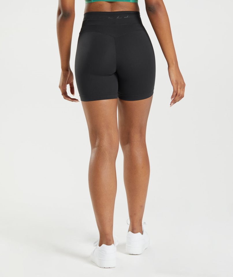 Gymshark Whitney Mesh Kurze Hose Damen Schwarz | AT-80-CAVX