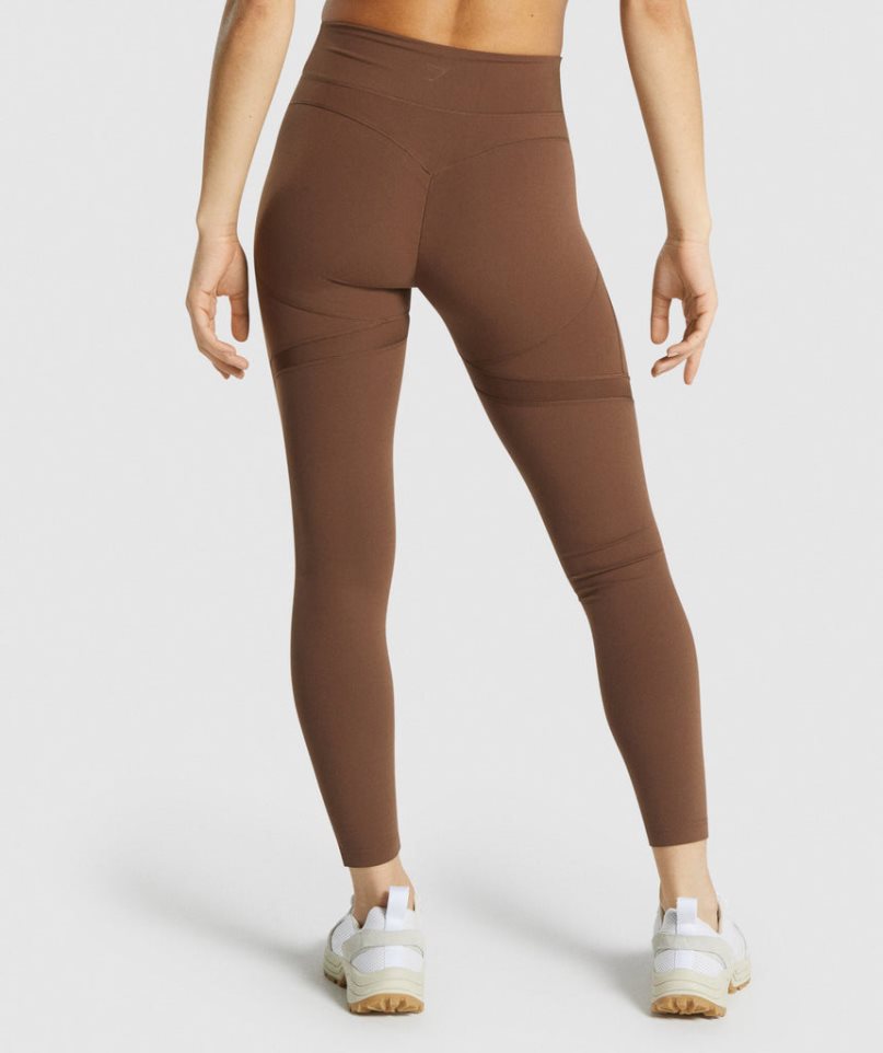 Gymshark Whitney Mesh Leggings Damen Braun | AT-93-SKIX