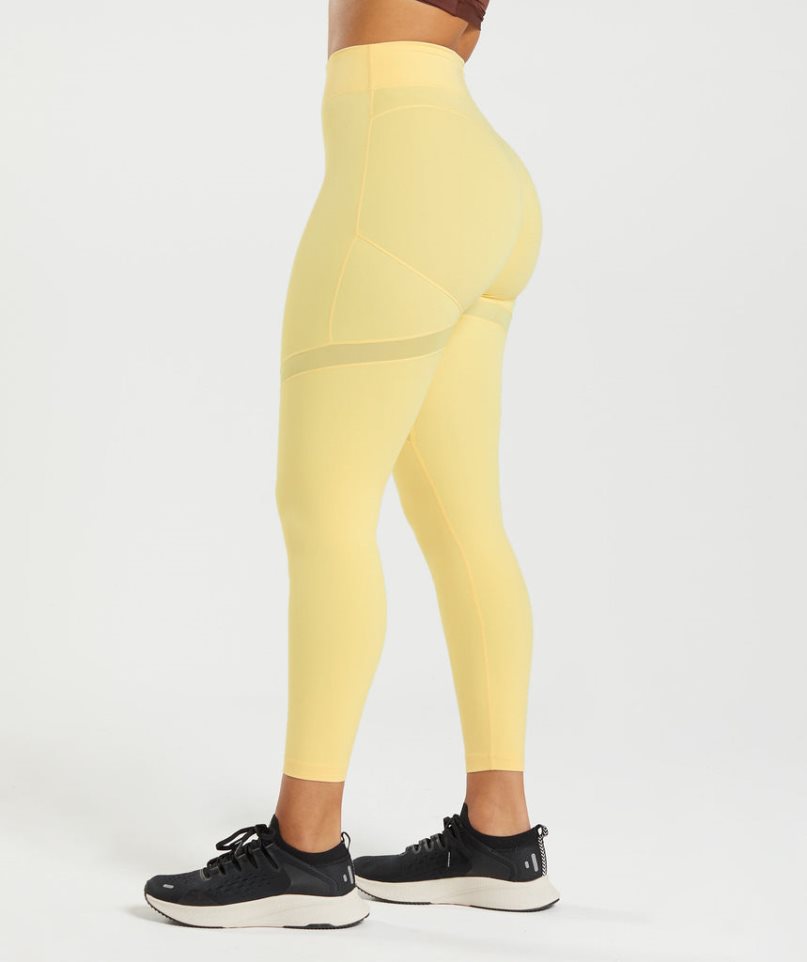 Gymshark Whitney Mesh Leggings Damen Gelb | AT-50-MPBS