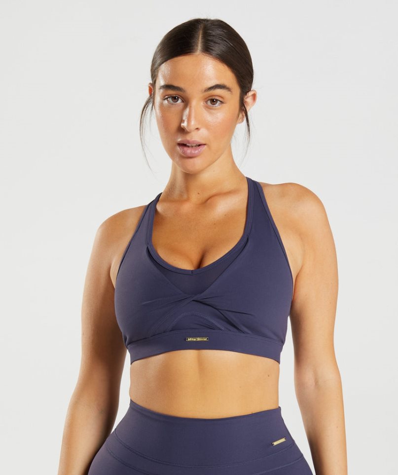 Gymshark Whitney Mesh Sport Bh Damen Navy | AT-92-BVID