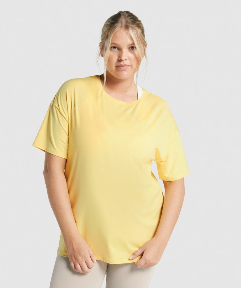 Gymshark Whitney Oversized T-shirts Damen Gelb | AT-94-TRFU