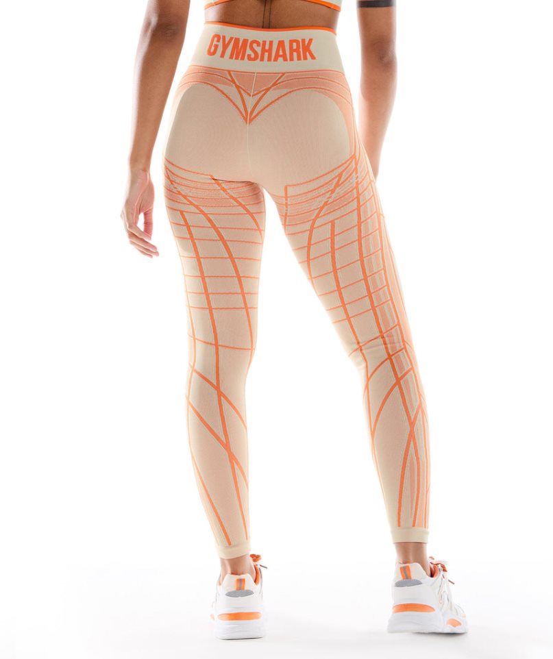 Gymshark Wtflex Linear Seamless Leggings Damen Orange | AT-21-LJOI