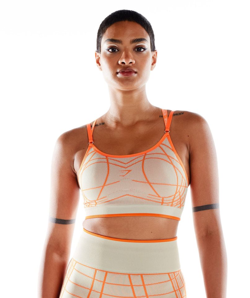 Gymshark Wtflex Linear Seamless Sport Bh Damen Orange | AT-39-QHNF