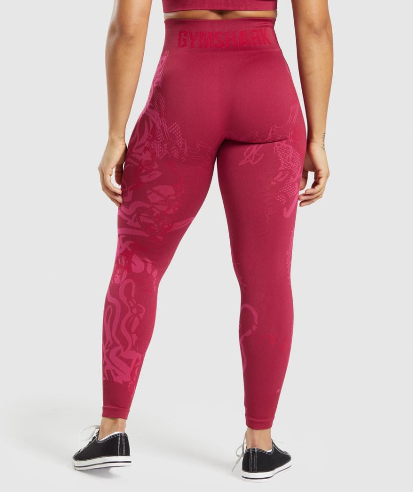 Gymshark Wtflex Seamless Leggings Damen Fuchsie | AT-50-SNDG