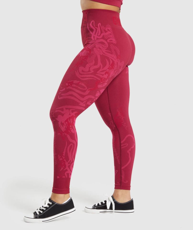 Gymshark Wtflex Seamless Leggings Damen Fuchsie | AT-50-SNDG