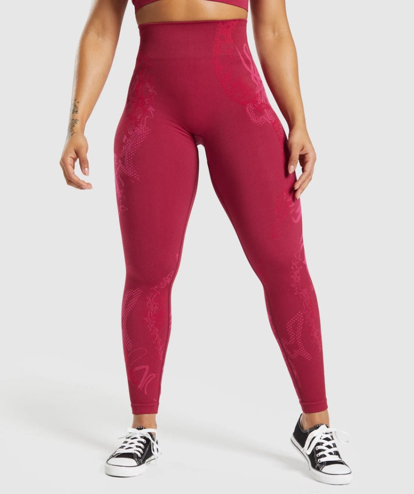 Gymshark Wtflex Seamless Leggings Damen Fuchsie | AT-50-SNDG